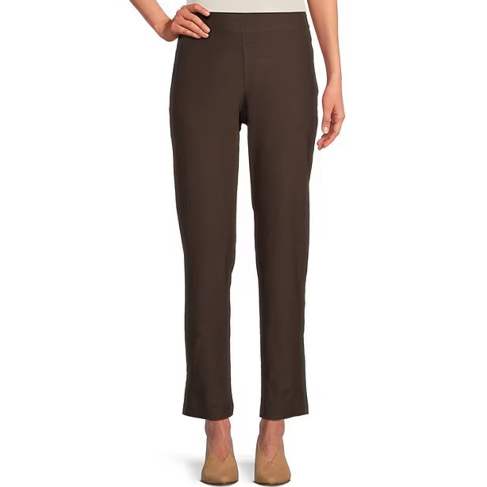 Eileen Fisher Brown Washable Crepe Pants, Size L - NWT